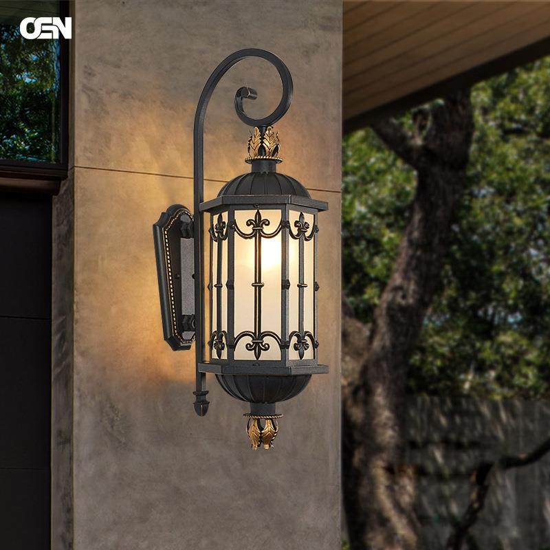 新中式室外铸铝壁灯别墅小区阳台LED灯走廊大门壁灯户外墙壁灯具,家装灯饰光源,户外壁灯,淘宝优惠券,粉丝福利购,淘宝优惠卷