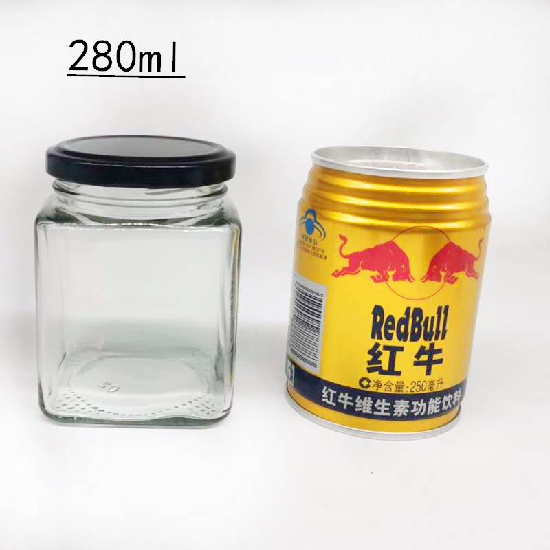 四方蜂蜜玻璃酱菜瓶果酱瓶燕窝储物密封罐腐乳瓶罐头瓶食品瓶