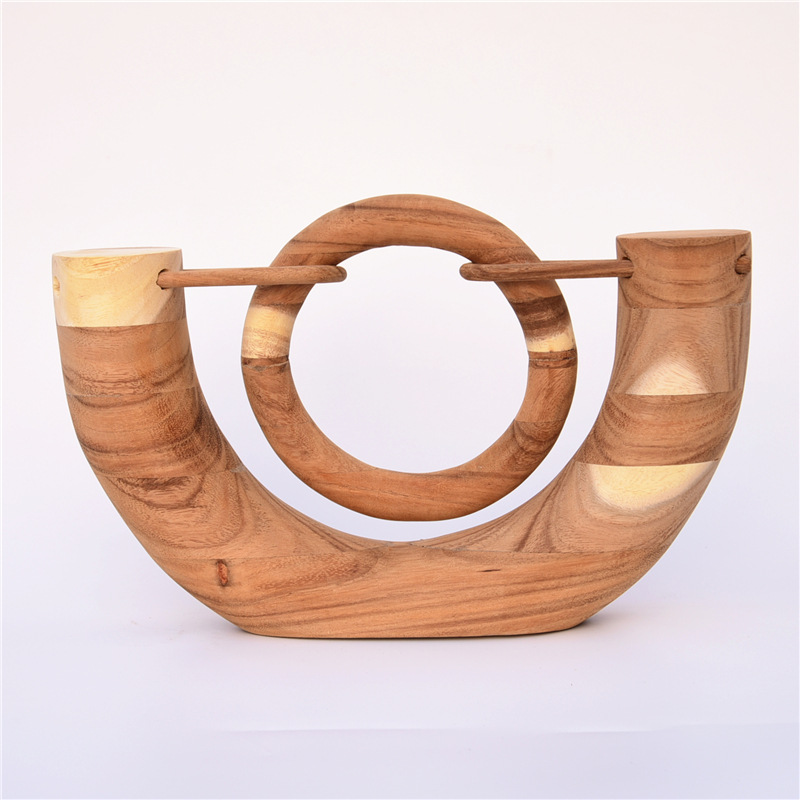 厂家销售手工制作胡桃木装饰摆件家居玄关桌面半圆造型装饰工艺品