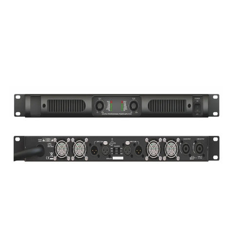 2声道高功率D类专业1U数字音频功率放大器功放机立体声扩音机