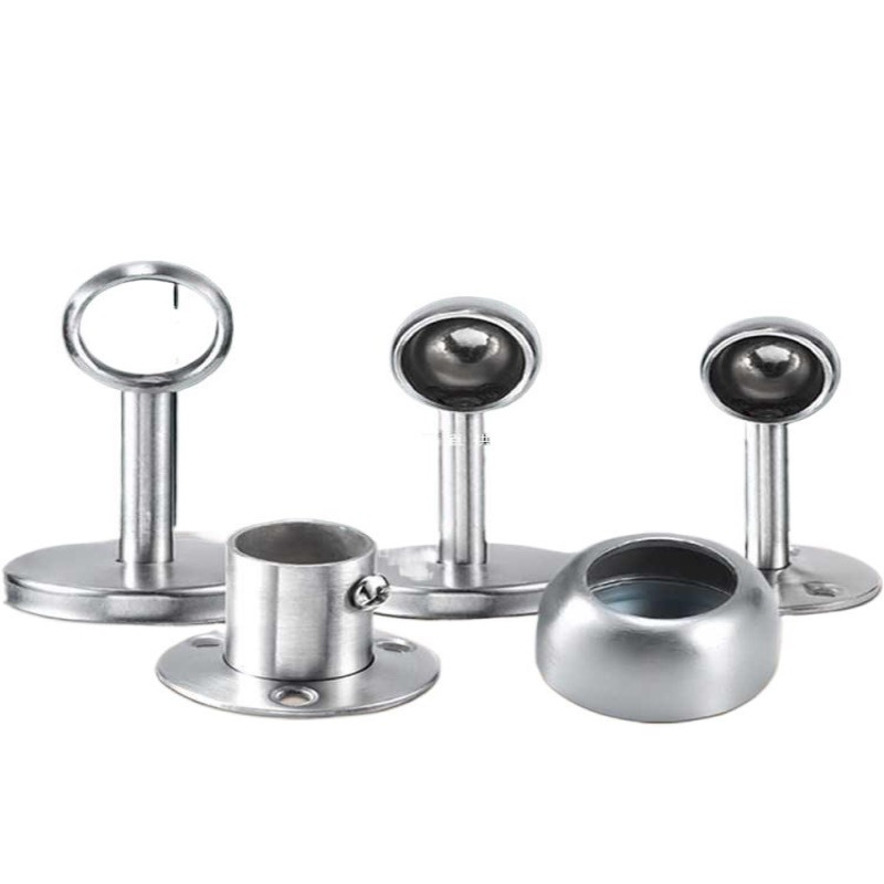 批发加厚衣柜挂衣杆家用托衣杆底座不锈钢管法兰座固定衣架杆柜内