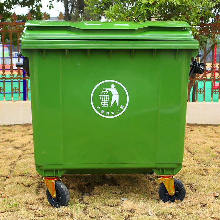 HDPE加厚多功能道路清运保洁车 1100L酒店物业大型带轮塑料垃圾桶