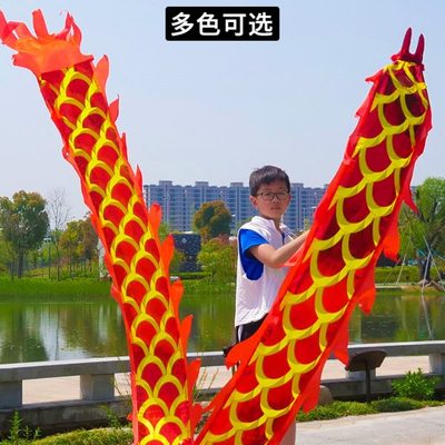 儿童舞龙彩带广场舞健身甩甩龙表演道具专用校园中国龙全套彩带龙