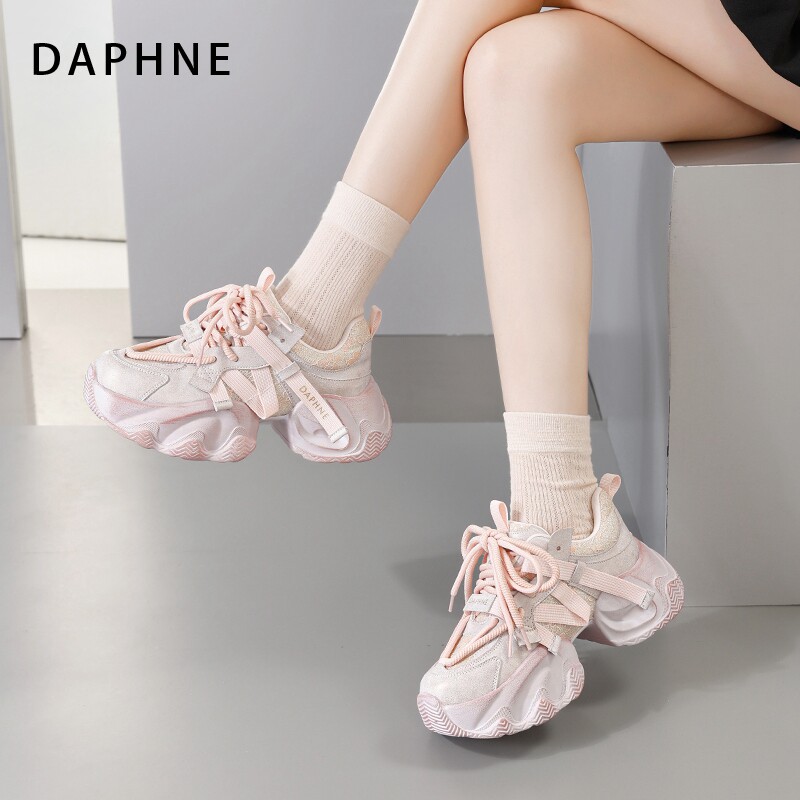 达芙妮厚底老爹鞋女增高运动松糕鞋休闲爆款百搭2026新款春夏秋冬,女鞋,老爹鞋,淘宝优惠券,粉丝福利购,淘宝优惠卷