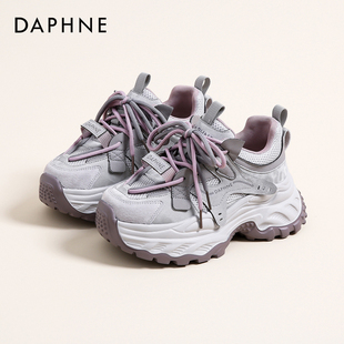 达芙妮秋冬季老爹鞋女鞋2025新款秋季厚底百搭增高休闲运动透气鞋