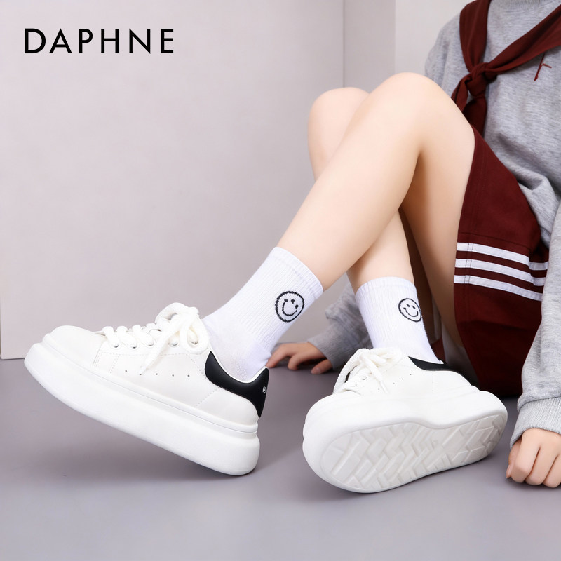 达芙妮厚底增高小白鞋女2026秋季新款日常百搭时尚休闲鞋板鞋女鞋,女鞋,网面鞋,淘宝优惠券,粉丝福利购,淘宝优惠卷