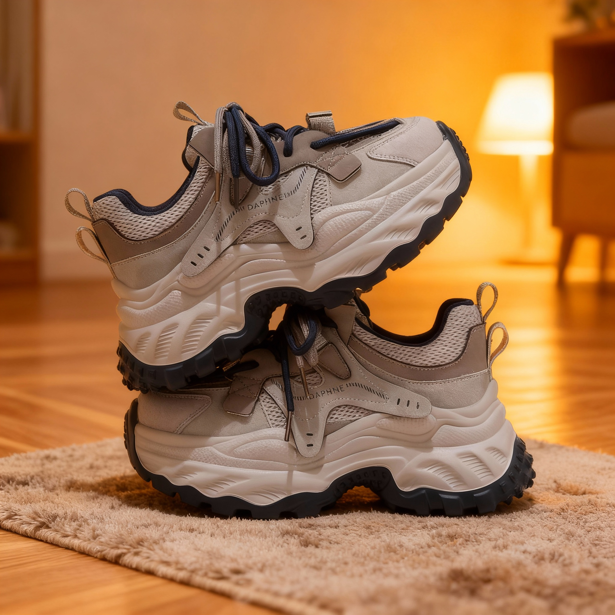 达芙妮秋冬季老爹鞋女鞋2026新款秋季厚底百搭增高休闲运动透气鞋,女鞋,网面鞋,淘宝优惠券,粉丝福利购,淘宝优惠卷