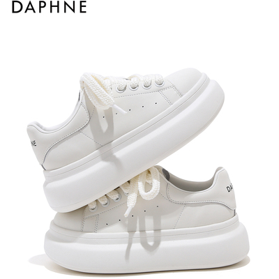 达芙妮2026秋季厚底增高小白鞋女