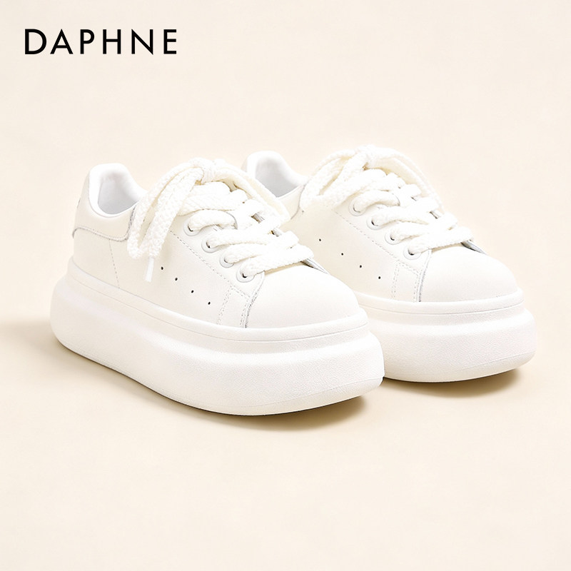 达芙妮厚底增高小白鞋女2026秋季新款日常百搭时尚休闲鞋板鞋女鞋,女鞋,深口单鞋,淘宝优惠券,粉丝福利购,淘宝优惠卷