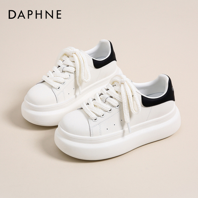 达芙妮正品厚底增高小白鞋女秋款