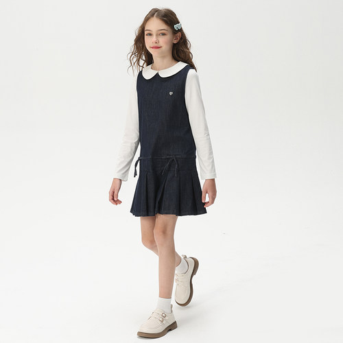 巧比童女童连衣裙牛仔裙