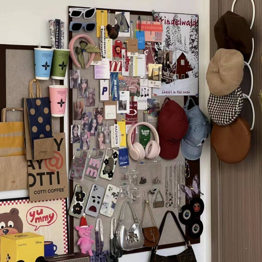 毛毡板饰品墙收纳墙自粘免打孔宿舍卧室饰品帽子眼镜展示墙面装饰,家居饰品,涂鸦墙贴,淘宝优惠券,粉丝福利购,淘宝优惠卷