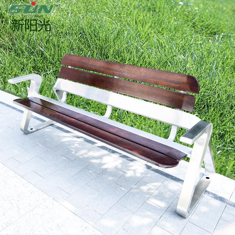 工厂高端不锈钢公园椅户外长椅庭院休闲坐椅长条凳防水小花园
