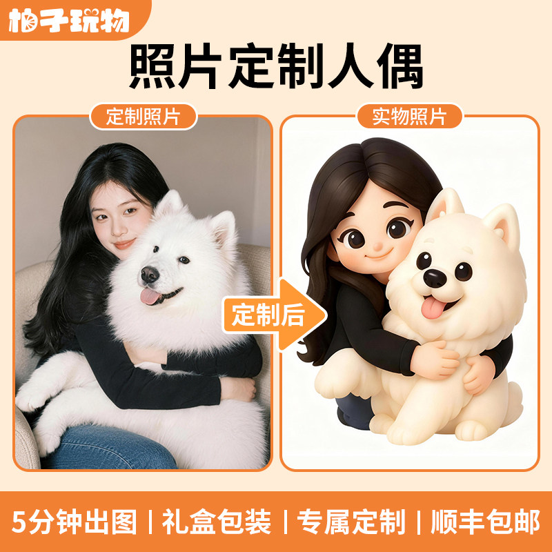 柚子玩物丨3d照片打印宠物手办创意定制萌宠模型盲盒生日礼物礼品