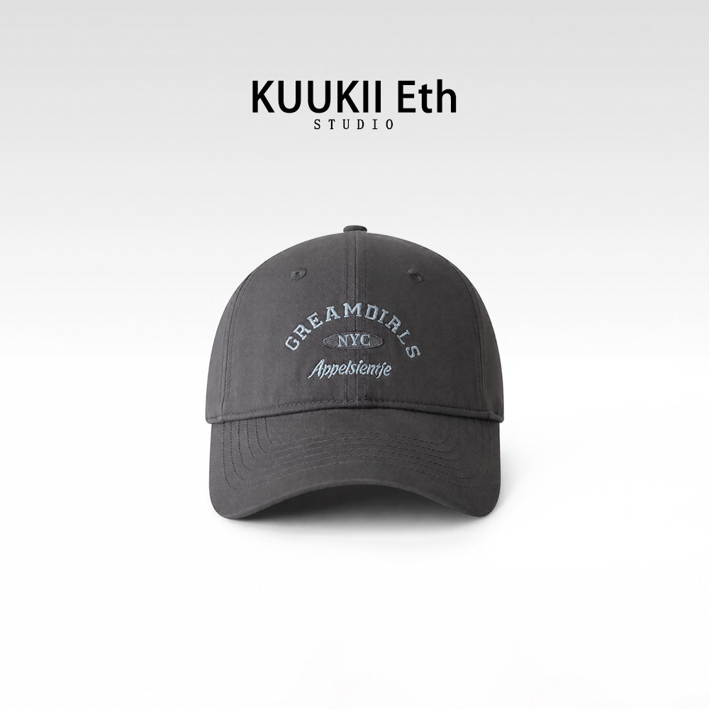 KUKI&ETH字母刺绣韩版休闲百搭软顶棒球帽春夏天遮阳透气鸭舌帽女