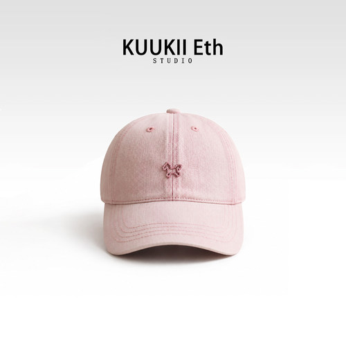 KUKI&ETH新款小马金属标软顶棒球帽女遮阳显脸小百搭鸭舌帽韩版潮
