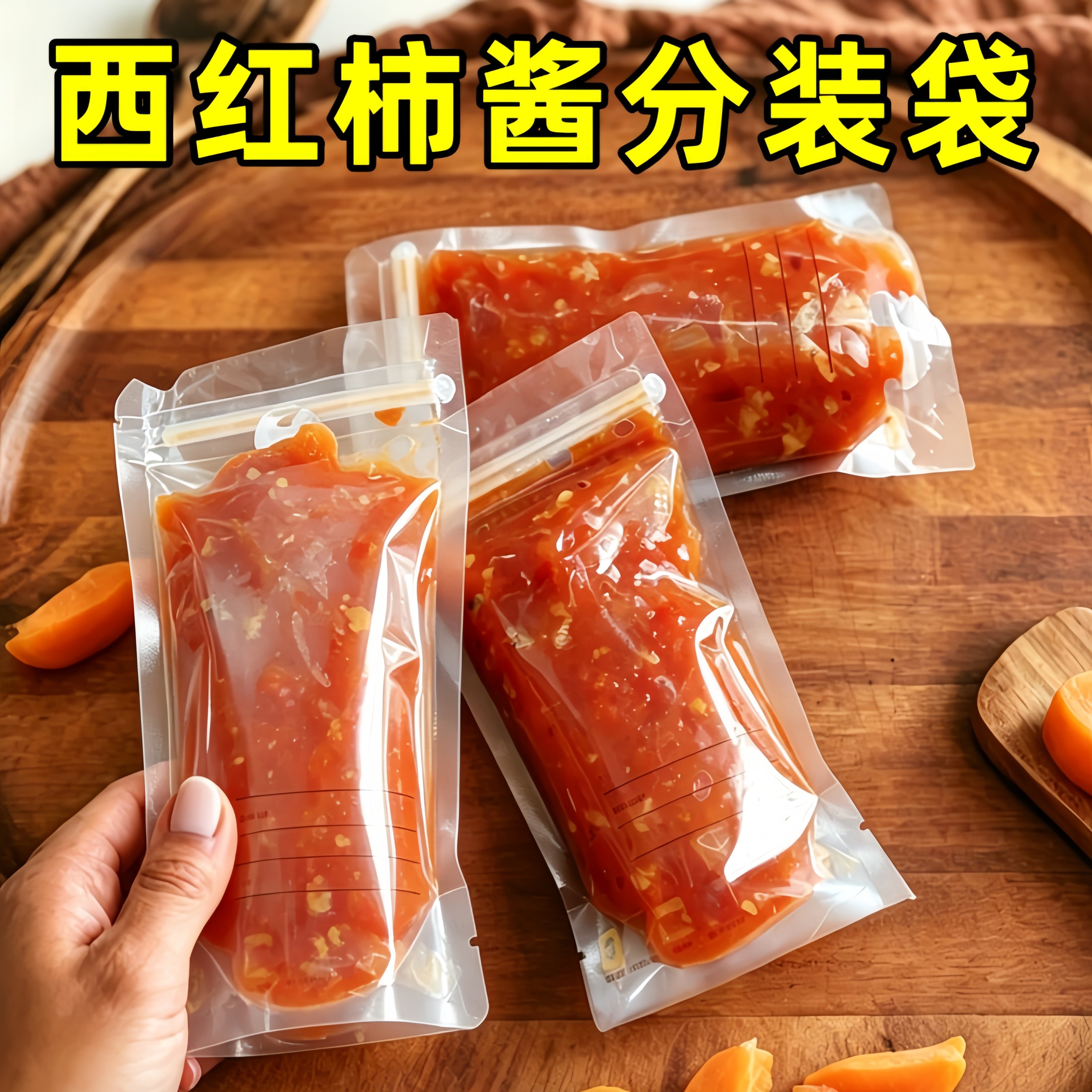 西红柿酱分装袋一次性食品级密封储存袋子自制果酱冰箱冷冻保鲜袋