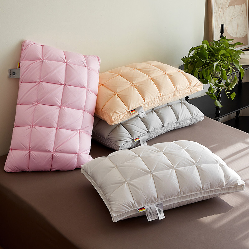 优选高端酒店专用白鹅绒枕头护颈椎助睡眠羽绒枕芯家用蓬松软枕单