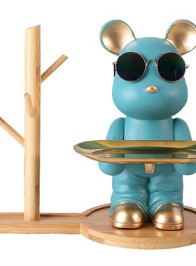 优选暴力熊玄关钥匙收纳托盘摆件客厅办公桌面家居装饰品可取存钱