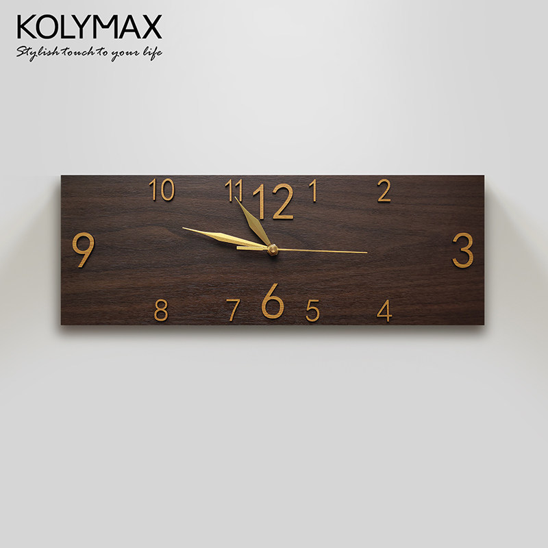 优选复古木纹长方形挂钟客厅书房家用创意时钟个性装饰艺术钟表静,家居饰品,挂钟,淘宝优惠券,粉丝福利购,淘宝优惠卷