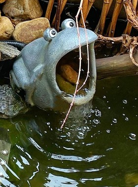 优选花园水池流水工艺品家居装饰招财青蛙摆件户外鱼池过滤水循环