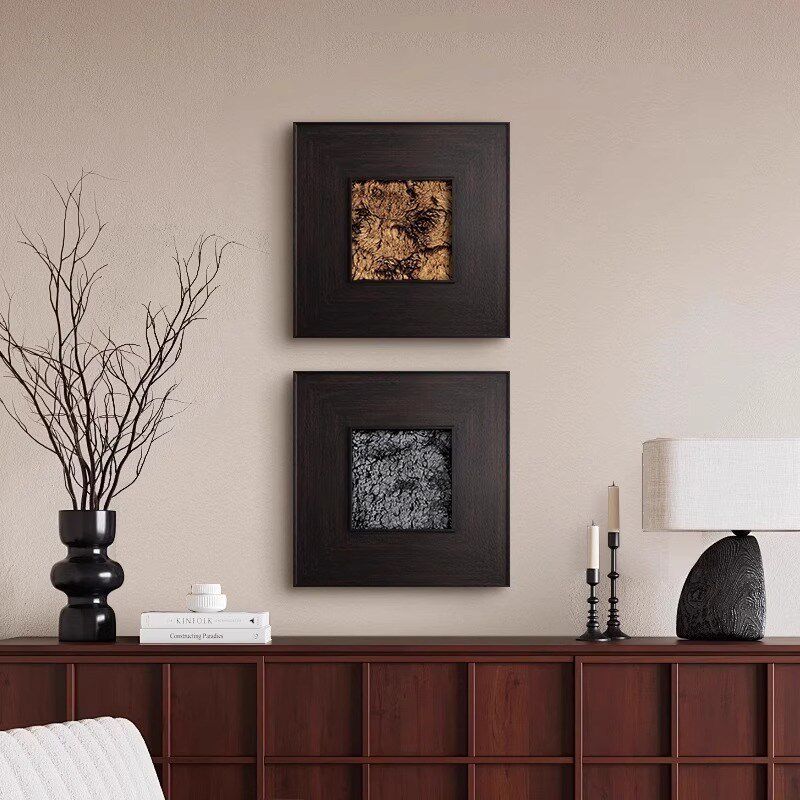 优选绿色中古挂画法式复古客厅背景墙软装艺术高级感装饰画立体皮