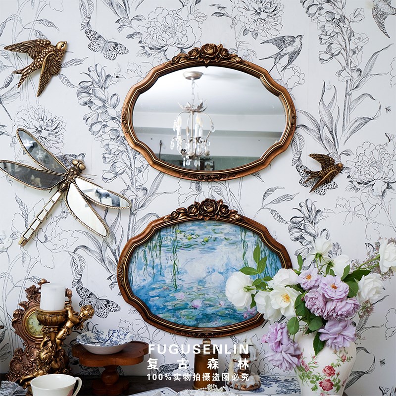 复古森林欧式相框画框镜子家居民宿墙面装饰文艺轻奢壁挂照片墙