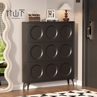 优选超薄翻斗鞋柜法式复古家用门口小窄入户玄关鞋柜门后楼道口窄