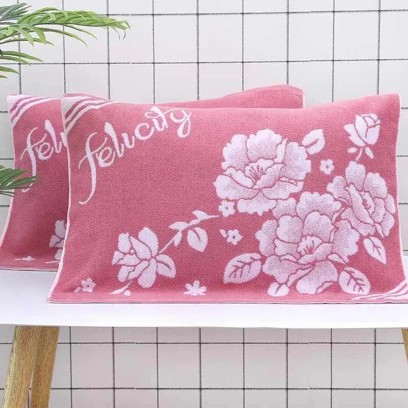 上海老牌枕巾枕头毛巾老式怀旧80年代毛圈双面100全棉纯棉一对装