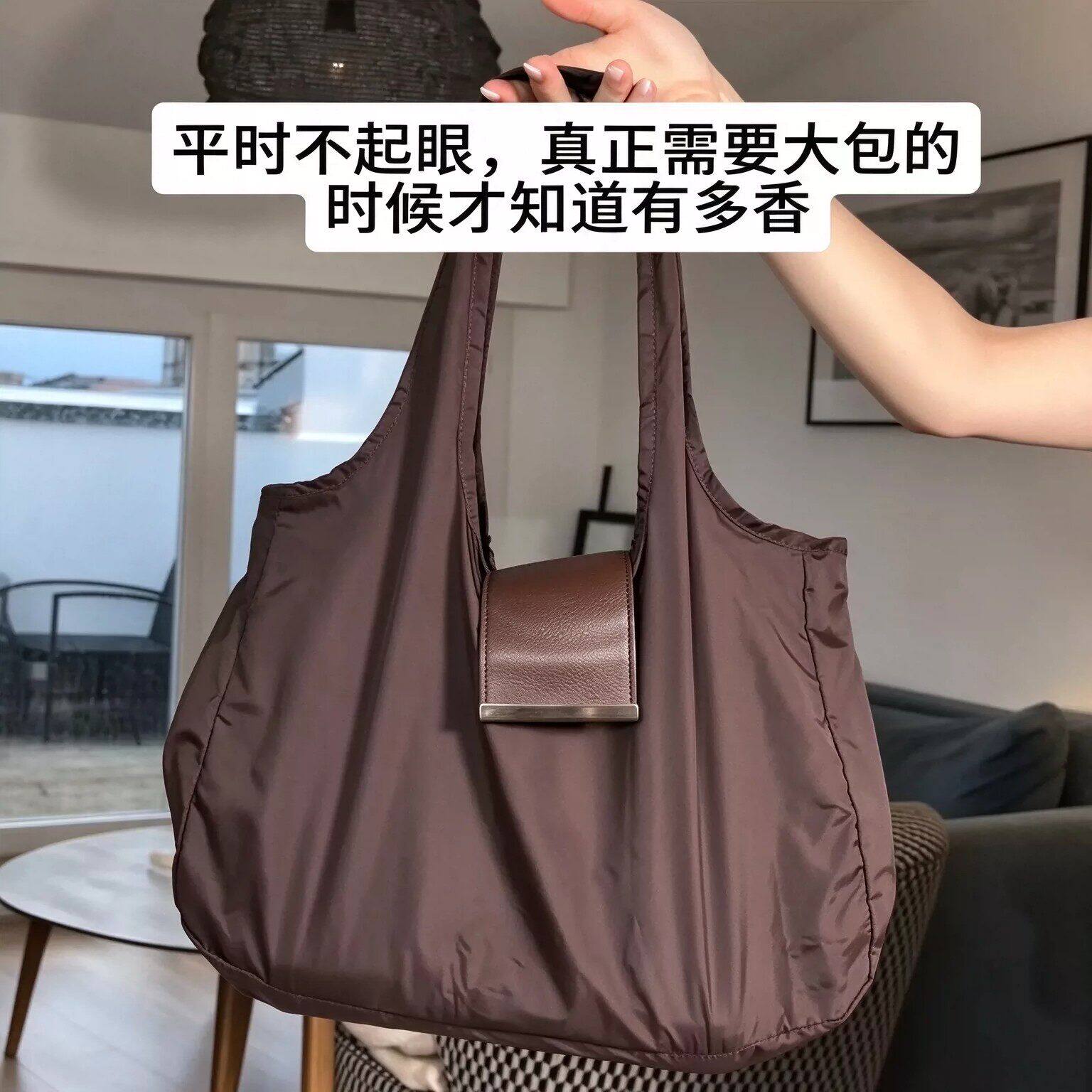 便携折叠购物袋随身收纳环保袋单肩手提包钥匙扣挂件日常出行收纳
