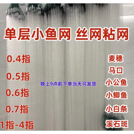 丝网渔网粘网网小鱼小白条麦穗