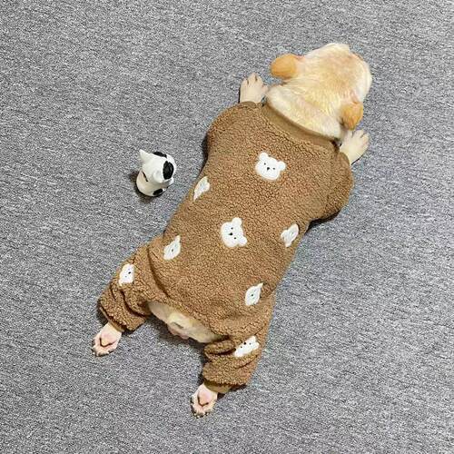 法斗四脚衣宠物狗狗冬季衣服巴哥斗牛犬加绒加厚保暖四角裤连体服