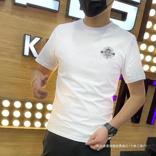 t恤男士 潮流印花ins潮牌休閑寬松百搭上衣服無 簡約風短袖 2025夏季
