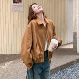 2025春秋现货复古麂皮绒韩系休闲外套1198805155228，女装短外套，ELIN