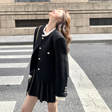 2025秋新款现货假二件肌理感羊毛小香风外套119-8803-P155-K228，女装短外套，ELIN