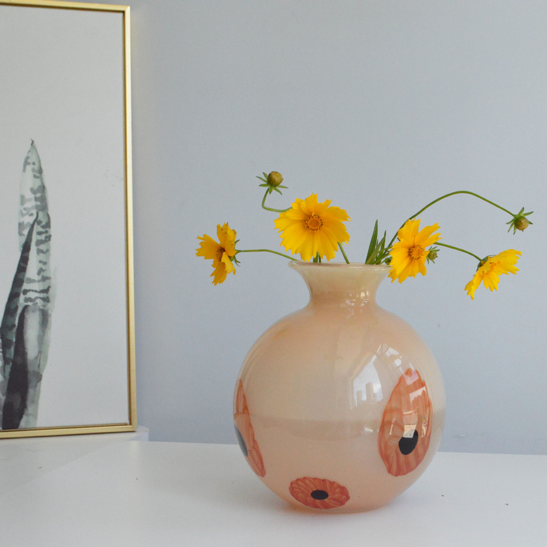 现代新中式复古手工琉璃花瓶水培插鲜花花器玄关客厅轻奢装饰摆件,模玩/动漫/周边/娃圈三坑/桌游,文化/体育周边,淘宝优惠券,粉丝福利购,淘宝优惠卷