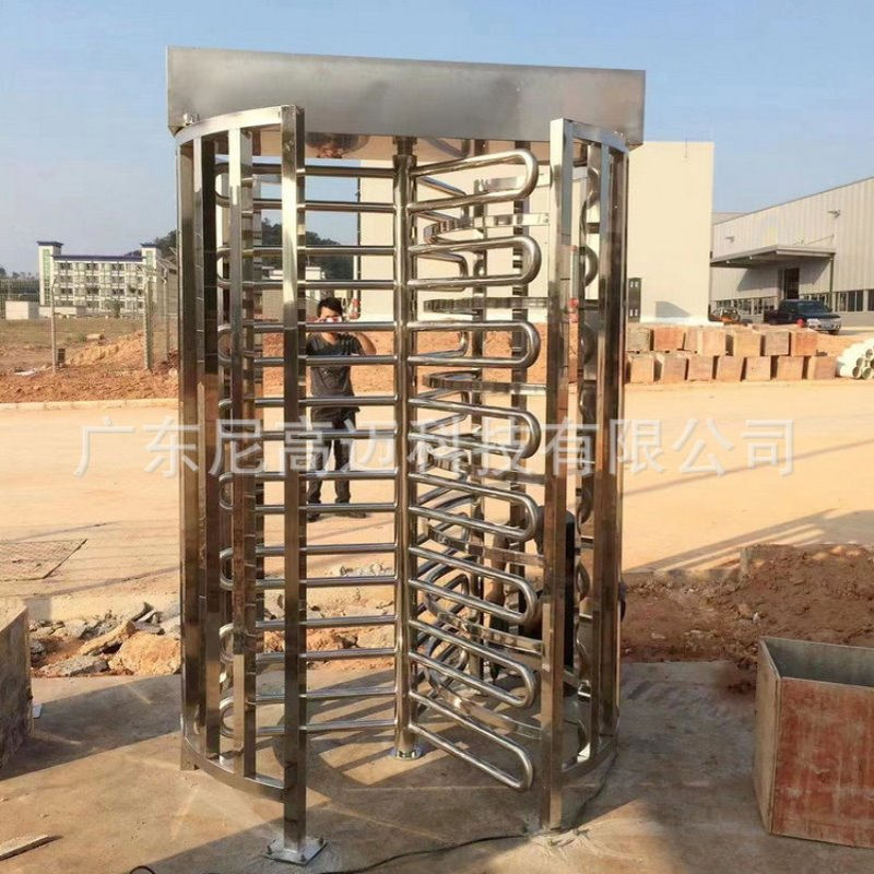 尼高迈三翼120度电控旋转闸门304不锈钢全高栅栏滚闸机广州旋转门