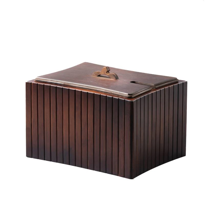 竹制茶水桶废水桶家用茶台储水桶垃圾桶茶具配件排水管过滤茶渣桶