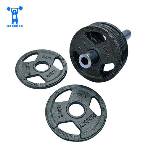 大孔烤漆杠铃片组合20-100KG举重家用健身器材套装哑铃增肌