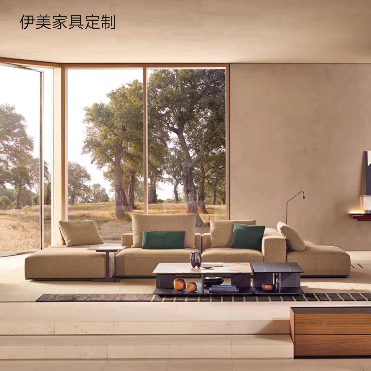 Poliform意式极简布艺沙发设计师模块自由组合沙发