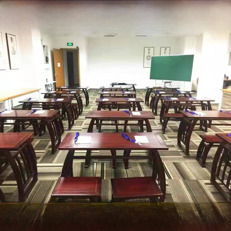 需定制实木国学桌中式儿童小学生课桌椅双人画案新中式培训班书法