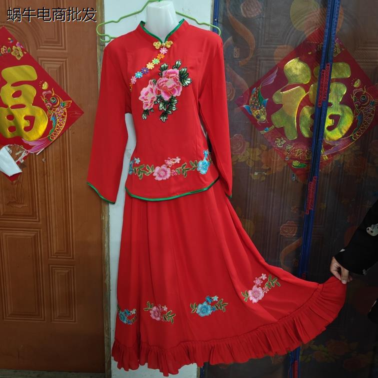 新款秧歌服裙装东北大演