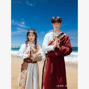 新款男士藏族服装女贵袍