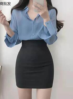 黑色ol职业包臀半身裙女X