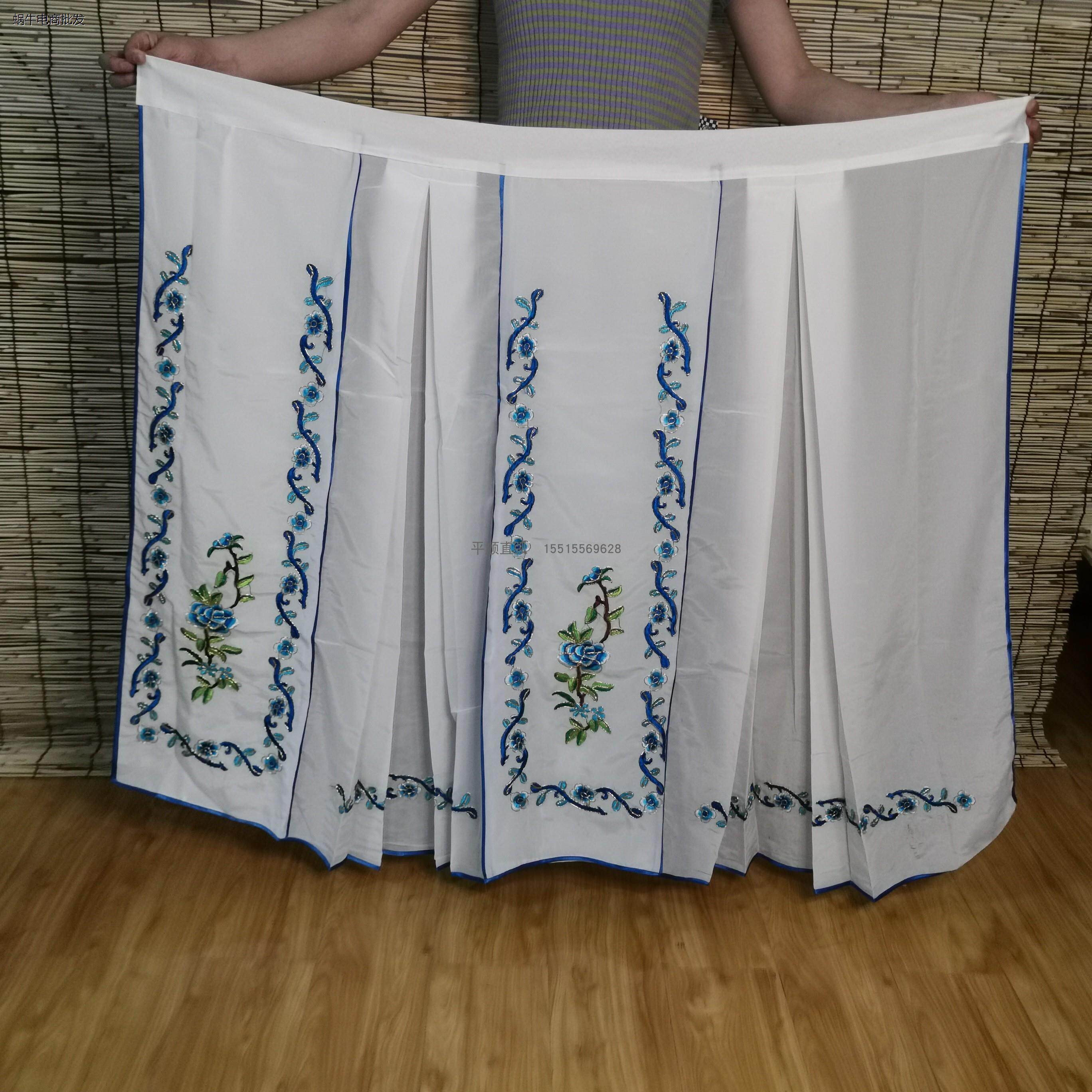 马面裙戏曲服装花旦青衣京剧裙百褶裙 古装戏曲服装绣花腰包裙