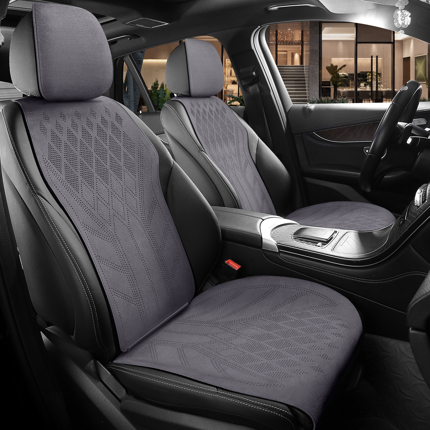 2026新款汽车坐垫四季通用座椅套麂皮绒翻毛皮座垫冬季保暖座套