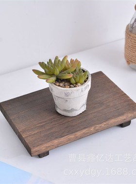 优选复古绿植实木家用可移动客厅阳台绿萝底座木质花盆底座桐木托