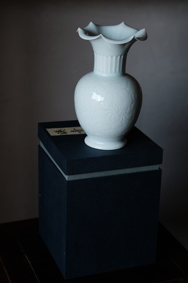 优选無人问津 映青亦仕花 花器 花瓶 花瓶内部不上釉高温瓷好清洗