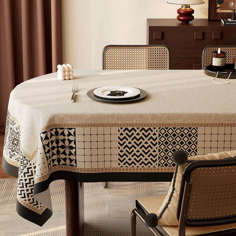 优选法式复古桌布氛围感餐桌盖布2024新款轻奢高级感椭圆形茶几台