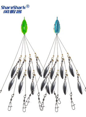 优选路亚鱼饵 阿拉巴马群攻钓组 21g带亮片红色绿色蓝色假鱼饵6个